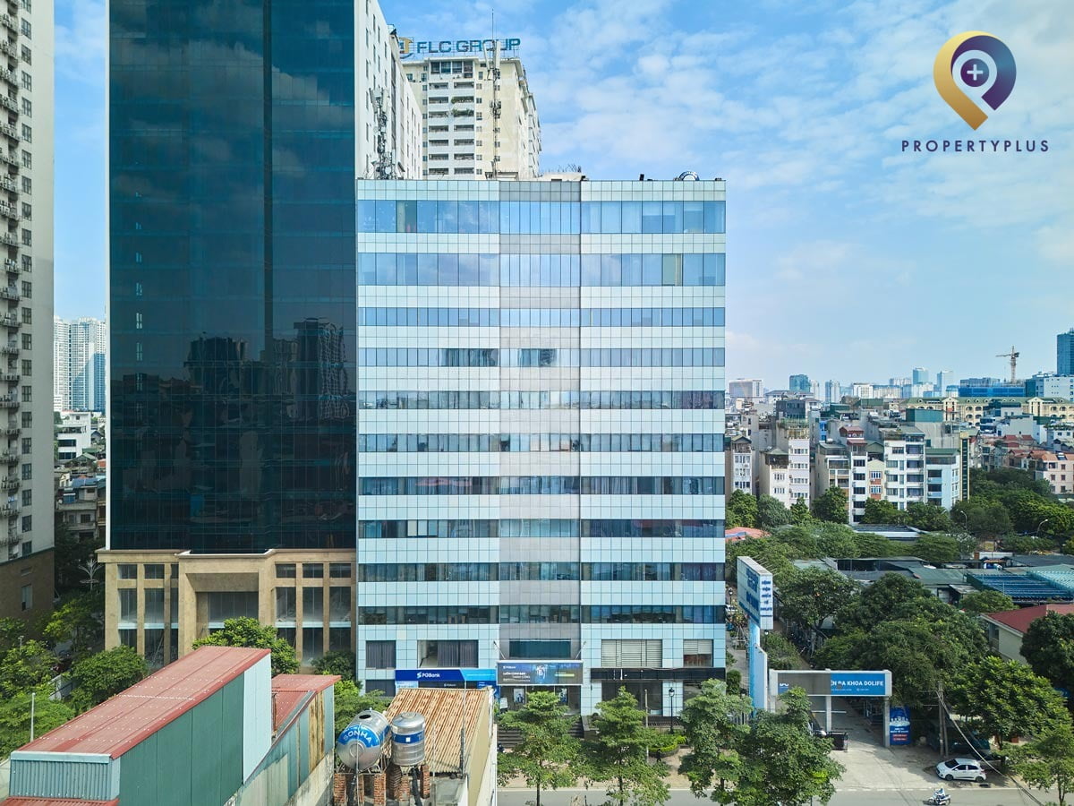 Toàn cảnh mặt ngoài tòa nhà Suced tại Nam Từ Liêm với kiến trúc hiện đại - hình ảnh từ Property Plus